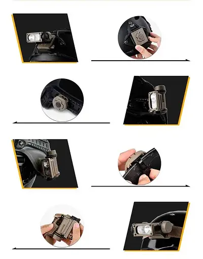 Фонарь тактический Sidewinder Compact II на шлем + CR123A (Койот) - фото 6