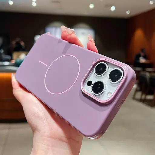 Чехол для iPhone 16e с MagSafe, защитный, глянцевый, с мягкой подкладкой, фиолетовый - фото 5
