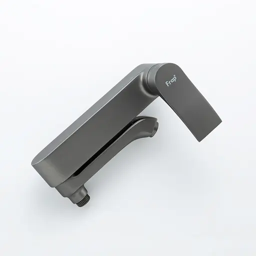 Змішувач для ванни поворотний вилив збройова сталь Frap F3275-19 Графітовий хром - фото 3