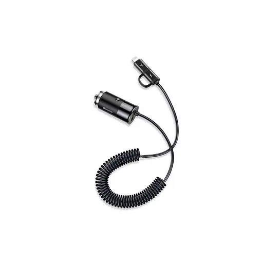 Автомобильное зарядное устройство для Baseus Enjoy Together 2-in-1 Black - фото 1