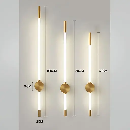 Лінійний настінний латунний світильник Line F Pipeline 60 см Арт. WB4/600 AB - фото 6