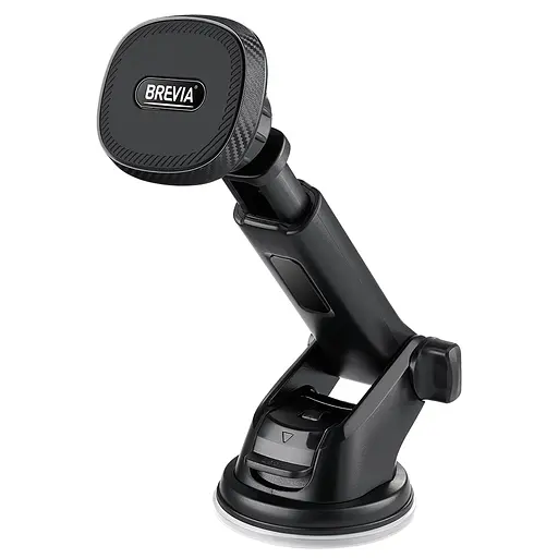 Тримач телефону автомобільний Brevia DashArm MagStrong із присоскою, пелескоп 132-182мм, 6 магнітів, чорний(48470) - фото 1