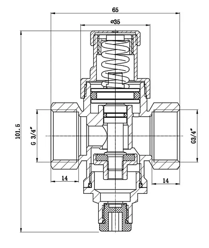 Редуктор тиску посилений Thermo Alliance Standart 3/4" ВВ, нікель, PN16 SF241W20 - фото 3