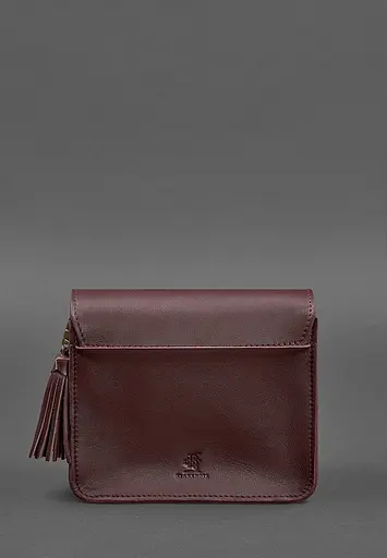 Шкіряна жіноча бохо-сумка Лілу бордова Krast - фото 5