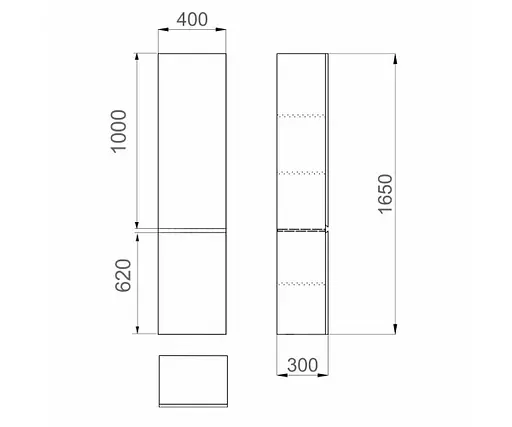 Пенал підвісний Sanwerk "Форева Air" 40 білий, правий (MV0000805), Білий - фото 2