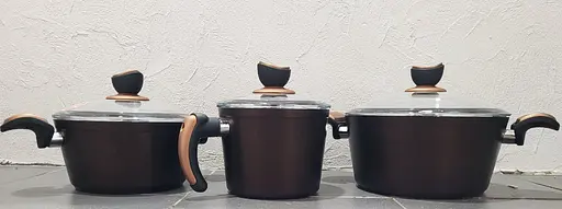 Набір каструль Casa Royal Elite Titanium із покриттям Bio Titanium 7 предметів Бронзовий - фото 3