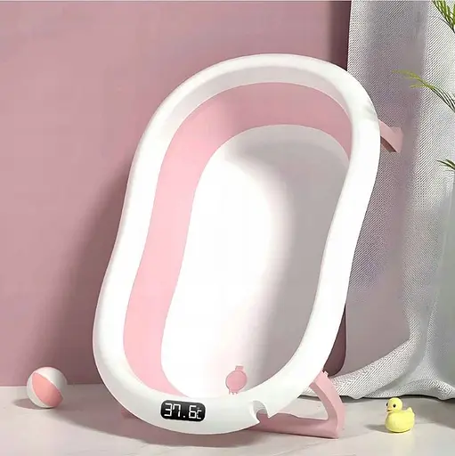 Дитяча ванночка Hanert KinderBad складна з подушкою термометром Pink