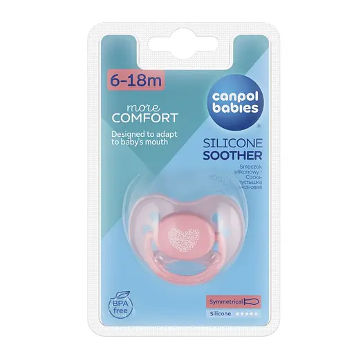 Силиконовая симметричная пустышка Canpol Babies Pastelove розовый 6-18 мес. (22/417) - фото 3