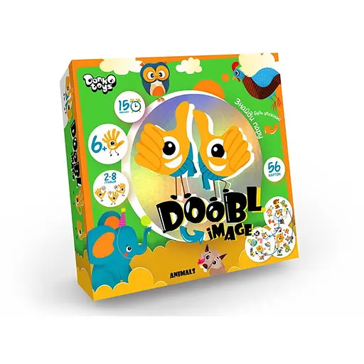 Настольная игра Danko Toys Доббль Картинки Animals (Doobl Image) (в ассорт.) (укр.) (DBI-01-03U) - фото 1