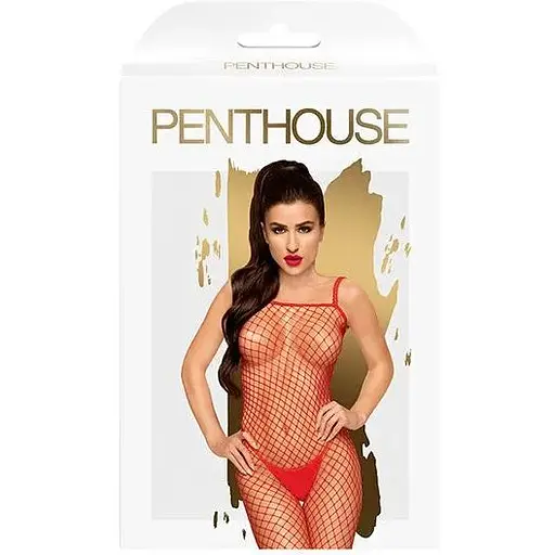 Бодистокинг в большую сетку Penthouse - Body Search Red S/L - фото 3
