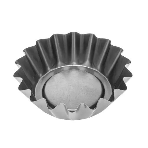 Формочки темные стальные для выпечки корзинок кексов и тарталеток Ø верх 12, низ 8, высота 4 см (набор из 10 штук) 88009 - фото 6