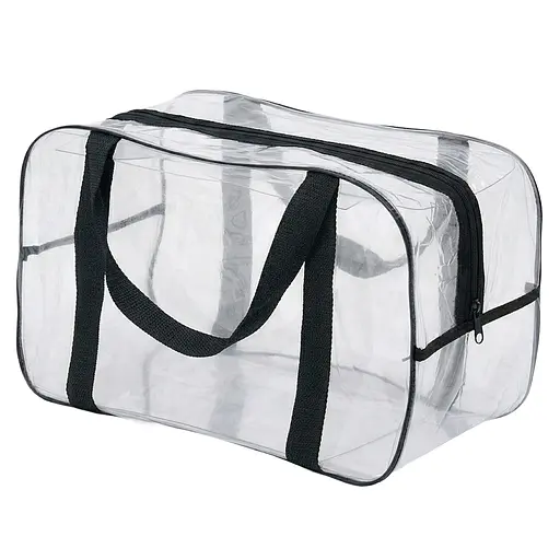 Прозрачная сумка в роддом размер М 40 х 25 х 20 см (черная) - фото 1