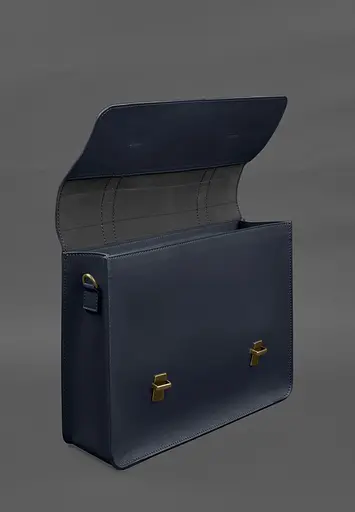 Шкіряна сумка-портфель Porte синій - фото 7