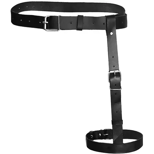 Гартер на ногу Art of Sex - Petra, натуральна шкіра, розмір XS-2XL, колір чорний - фото 3