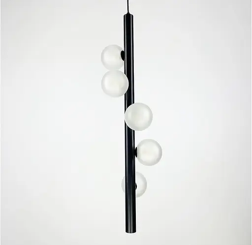 Подвес с 5 миниатюрными плафонами в черном корпусе 80 см | Line F | Арт. SGJ3-800V BK - фото 7