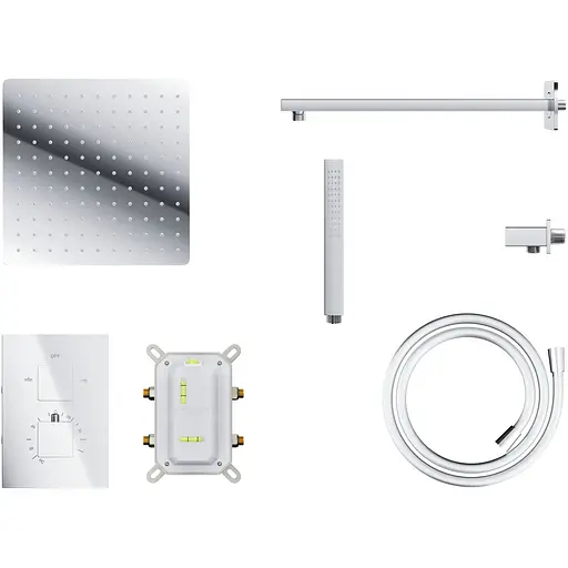 Душова система прихованого монтажу Corsan Adour хром + BOX з термостатом Z01TCH, Хром - фото 1