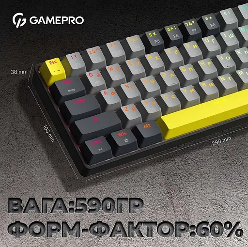 Клавіатура GamePro MK130G Pro Outemu Red Hot-Swap RGB Wireless Black (MK130G Pro) - фото 5