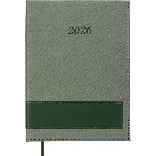 Щоденник датований Buromax Prestige 2026 A5 штучна шкіра зелений (BM.21147-04)
