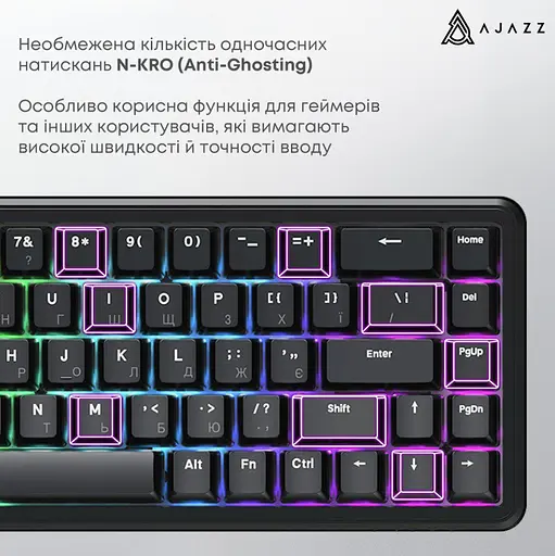 Клавиатура игровая механическая Ajazz AK-680-MAX Magnetic Switch RGB USB Black - фото 5
