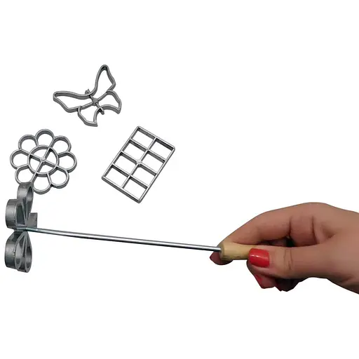 Формочки для хвороста (вафельного печенья) 4 шт. в наборе, A-plus Золотистый 81478 - фото 4