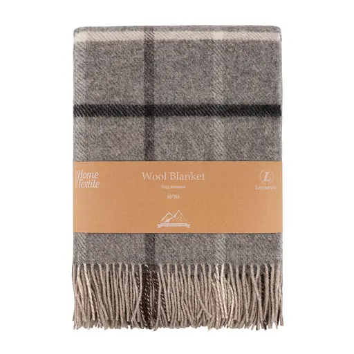 Плед Ardesto Leonardo Alpina 140x200 см 100% вовна сірий (ART0703LM)