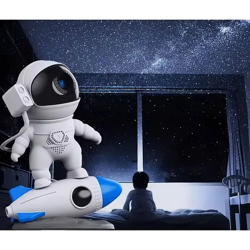 Проектор зоряного неба DKT Астронавт на ракеті (13 галактик) White [111480] - фото 6