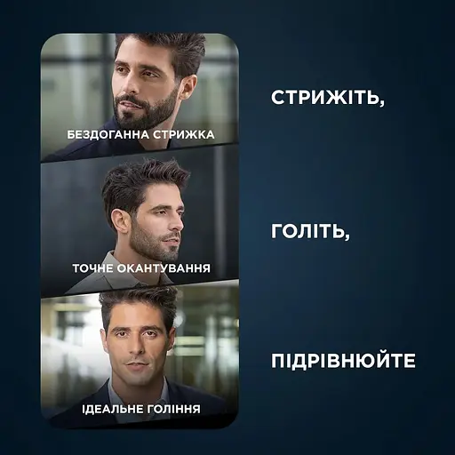 Триммер Rowenta Forever Sharp Ultimate, для бороды, усов, акум., насадок-10, 120 мин. использование, дисплей, сталь, синий - фото 3