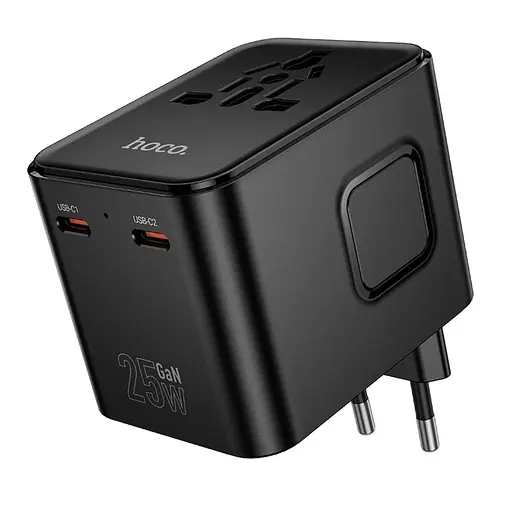 Сетевое зарядное устройство Hoco AC31 USB/2 Type-C PD 25W черный - фото 3