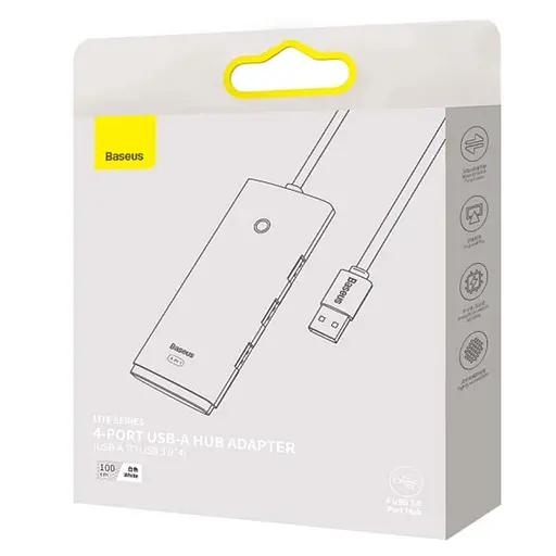 Хаб Baseus Lite Series 4-Port Usb-A - разветвитель на 4 Usb 3.0 (WKQX030102) - фото 7