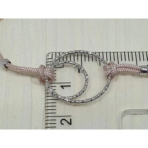 Браслет из текстиля Qvaliz с серебряными вставками. 90501130РОЗ - фото 2