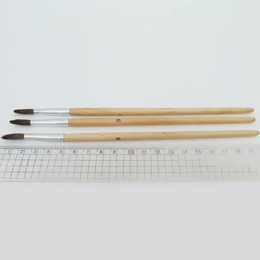 Пензель поні кругла M-9, 19.5 см, кит. стандарт №9, 25 шт. в упаковці - фото 2