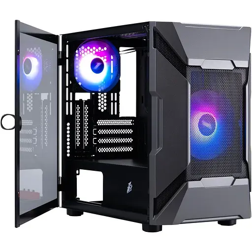 Корпус 1stPlayer D3-A-BK-1F7-14-1F7 Black [146454] - фото 2