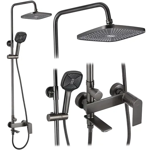 Душова система Rea Storm gun grey з виливом REA-P9534, Графіт - фото 5