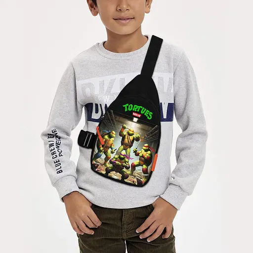 Сумка через плече дитяча Черепашки-ніндзя 29х17 см сумка слінг для хлопчика (02281)
