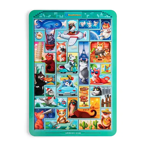Деревянный сортер "Тетрис большой - Котики" Ubumblebees (ПСД125) PSD125 - фото 1