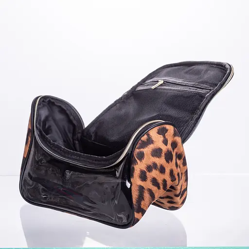 Набір косметичок Yiwu HP-16-2K 22х13х16 см / 18х9х10 см велюрові 2 шт. коричневі - фото 9