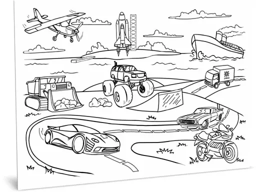 Коврик изучай-рисуй-стирай "Транспорт" ZIRKA 141239 А3 - фото 2