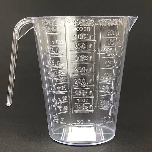 Стакан мірний пластмасовий прозорий з ручкою для харчових продуктів 250 мл, Господар Прозорий 87920 - фото 8