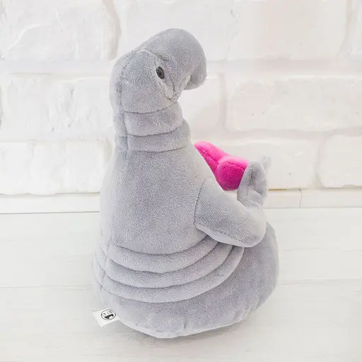 М'яка іграшка Ждун з серцем 21 см сірого кольору - фото 3