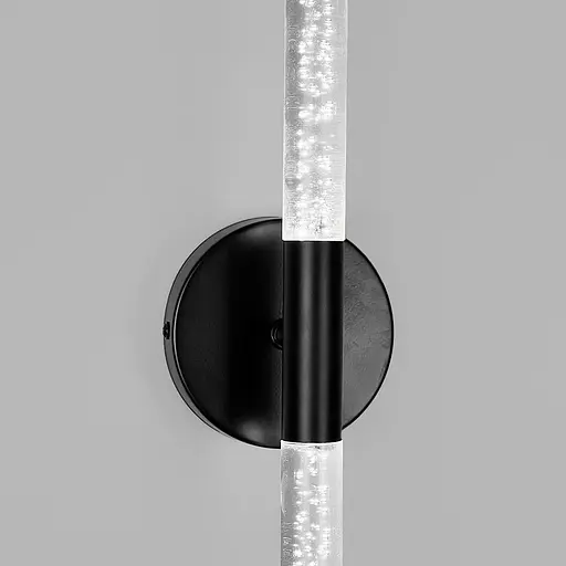 Настінний світильник з імітацією крапель води в чорному корпусі 60 см Line F Арт. W013/600 BK - фото 5