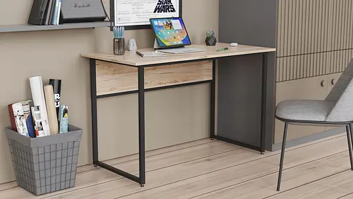 Компьютерный стол Ferrum-decor Коди 75x100x70 черный ДСП Дуб Сан-Марино 16мм (FRD-103764) - фото 4