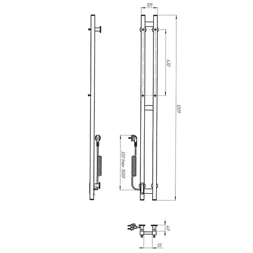 Электрический полотенцесушитель Laris Зебра Дуэт ЧФ3 80x1200 Е левый R3 77700088, Белый, Левое, Электронный - фото 6