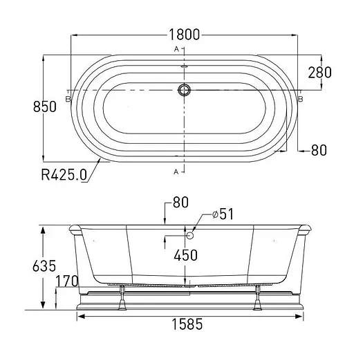 Ванна акрилова Volle 12-22-807 - фото 5