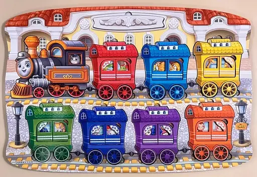 Двухслойная деревянная вкладка "Мега Поезд" Ubee ПСД296