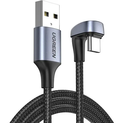 Кабель кутовий - поворот на 90 градусів Ugreen US311 USB 2.0-A to Angled USB-C 1 метр (70313)