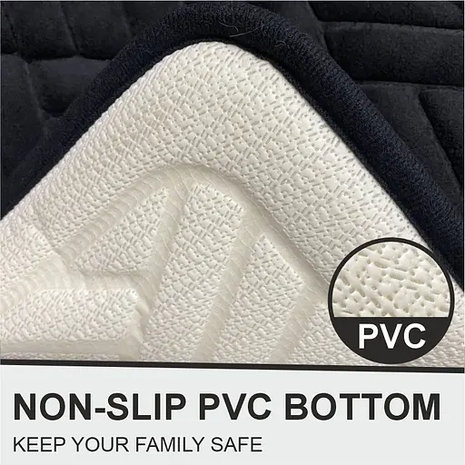 Набір килимків для ванної /туалету фланелевий Lovely Svi 2шт: 50 x 80 см + 40 x 60 x 1.5 см Чорний  (191025) - фото 4