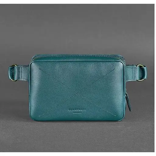 Шкіряна поясна сумка Dropbag Mini зелена - фото 1