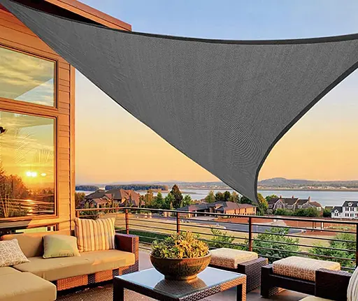 Тент навіс затінюючий трикутний 5х5х5м Оксфорд (Сірий)