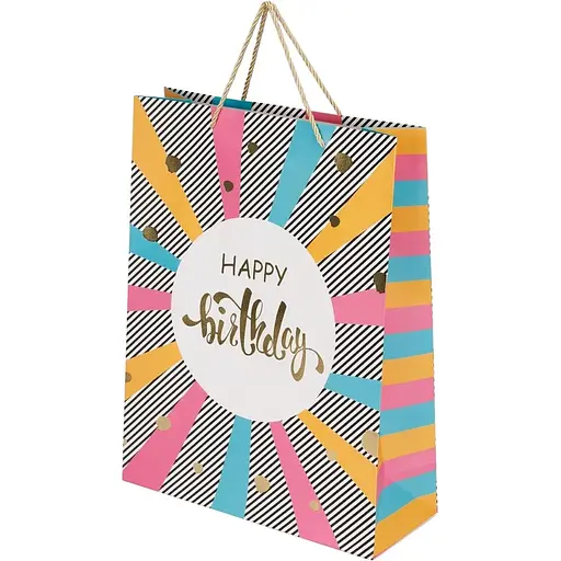 Пакет подарунковий Happy Birthday DW0510X25 Різнокольоровий - фото 1
