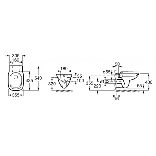 Унитаз подвесной Roca Debba A346997000, Белый - фото 2